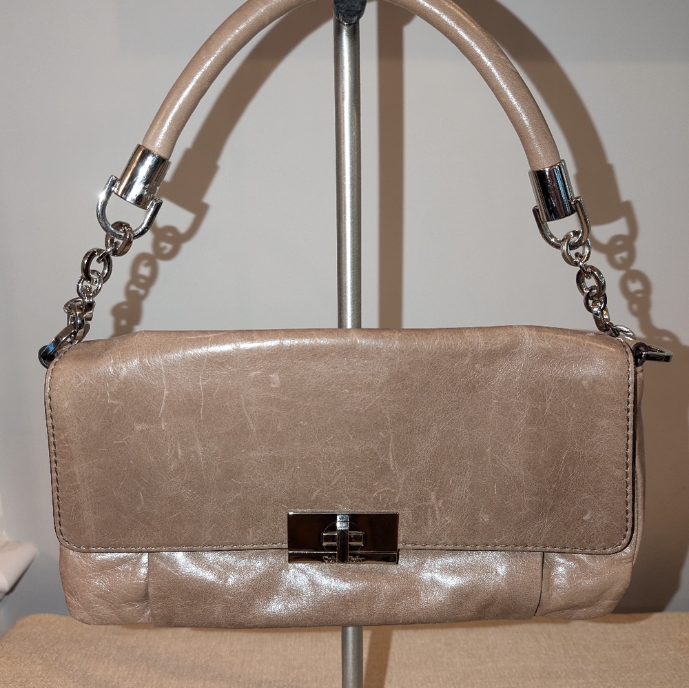 Calvin Klein Light Brown Leather Shoulder Bag Vintage Y2k Unused Condition